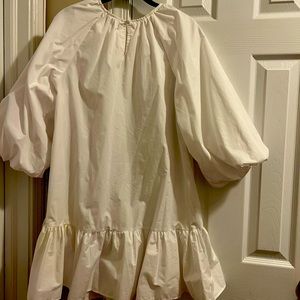 White ASOS  t drop dress w balloon sleeve size 2